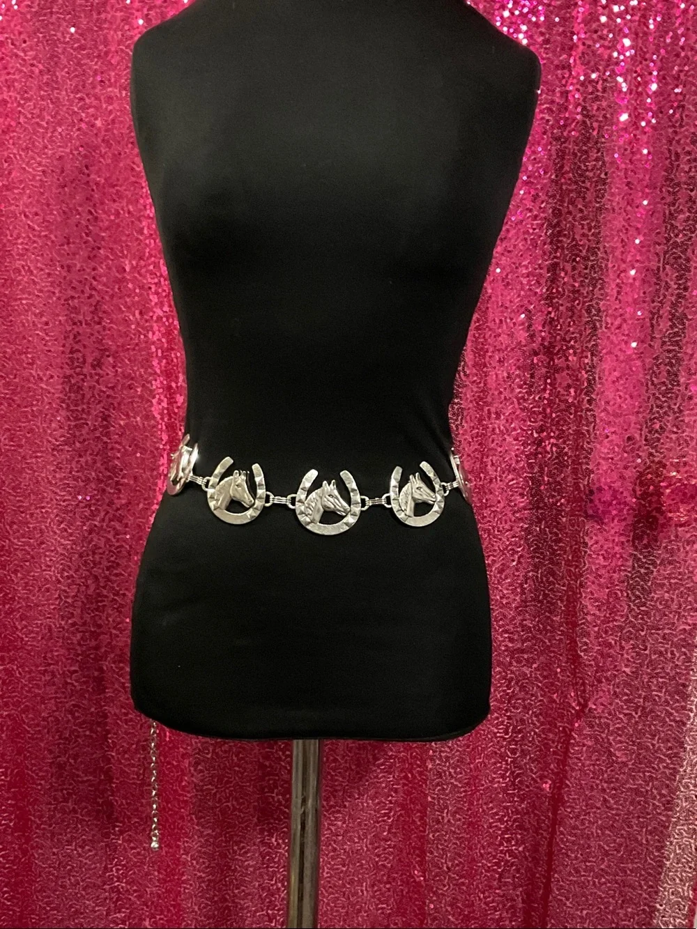 Silver Horse & Horseshoe Link Waist Belt - Women's Accessory